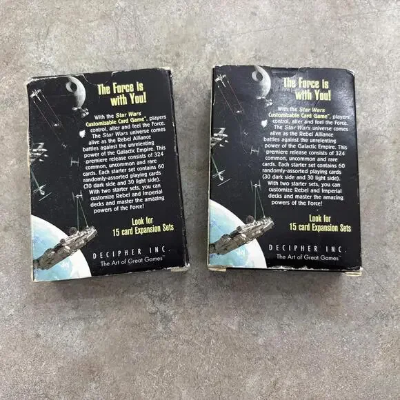 2 Decks Star Wars Premiere Limited Edition 60 Card Starter Set Opened Box 1995 + - Picture 2 of 15